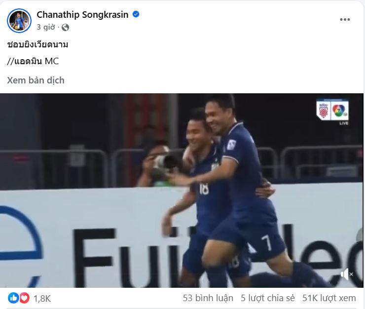 Chanathip kỷ niệm bàn thắng vào lưới ĐT Việt Nam đúng dịp U23 Việt Nam đang chơi thăng hoa